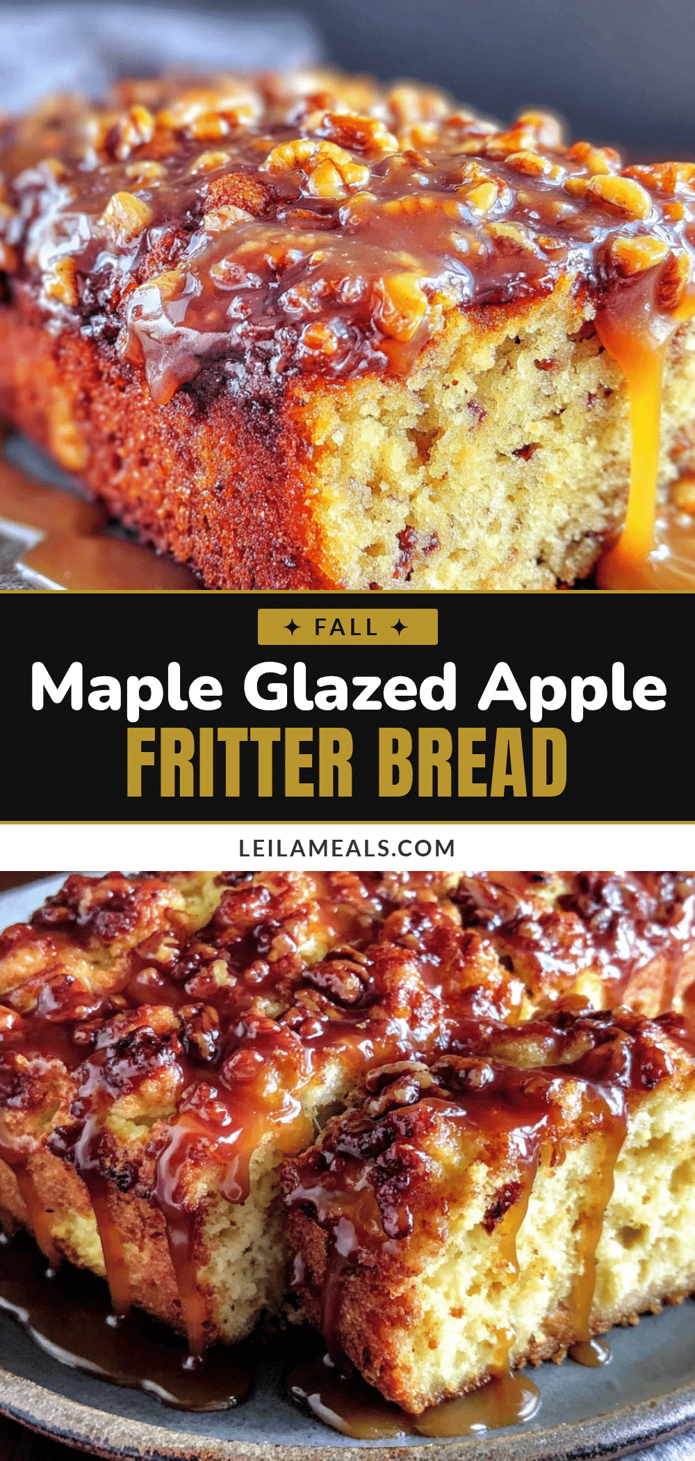 maple glazed apple fritter bread recipe