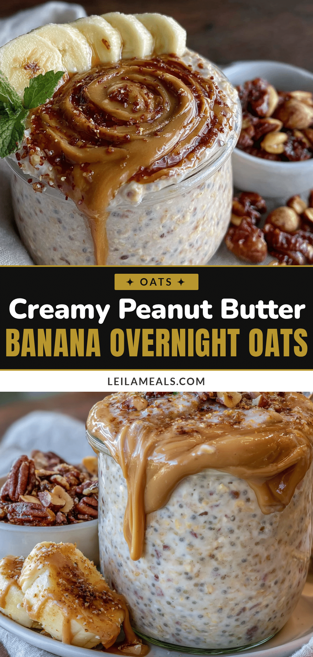 peanut butter banana overnight oats recipe