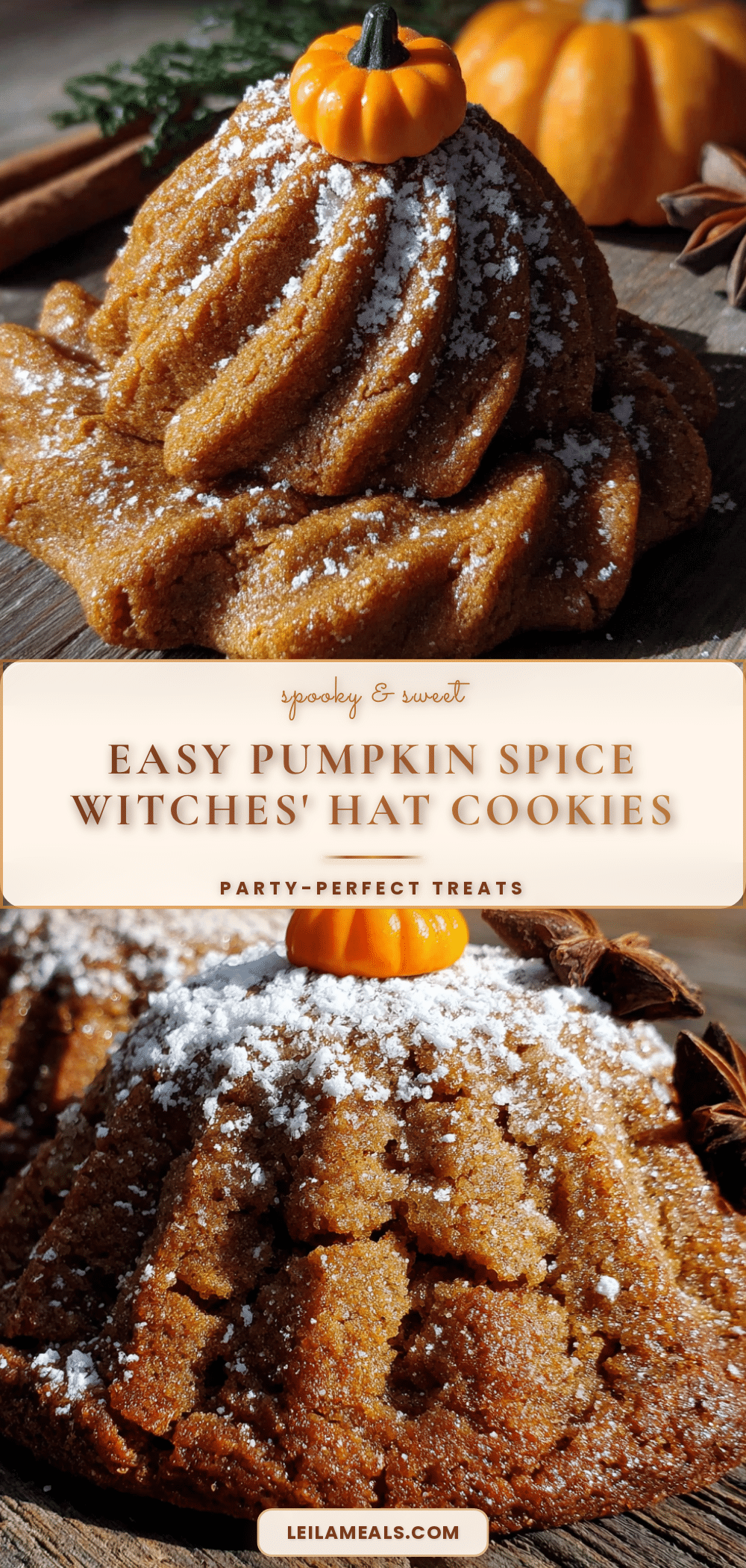 Pumpkin Spice Witches Hat Cookies recipe