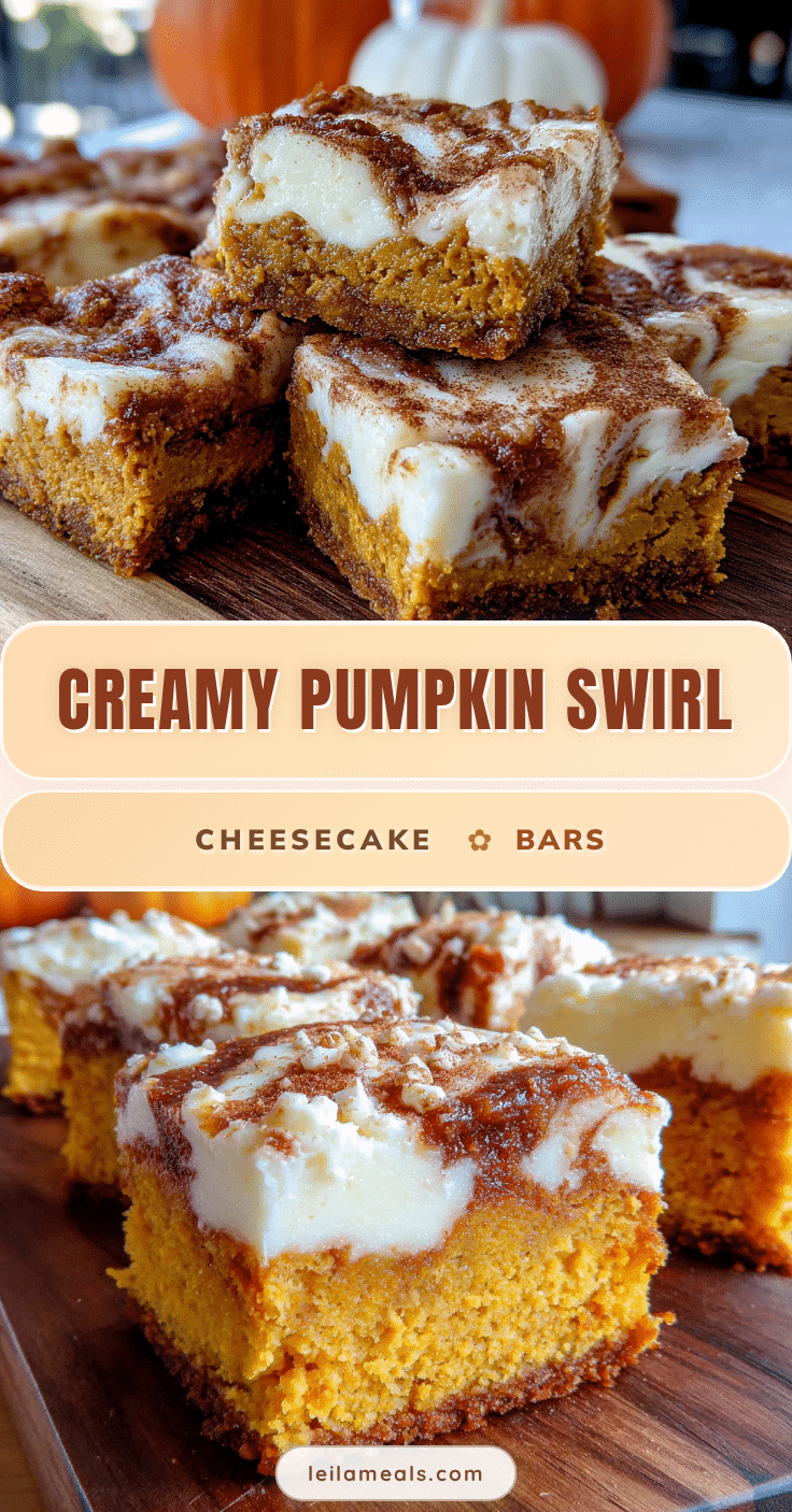 pumpkin swirl cheesecake bars recipe