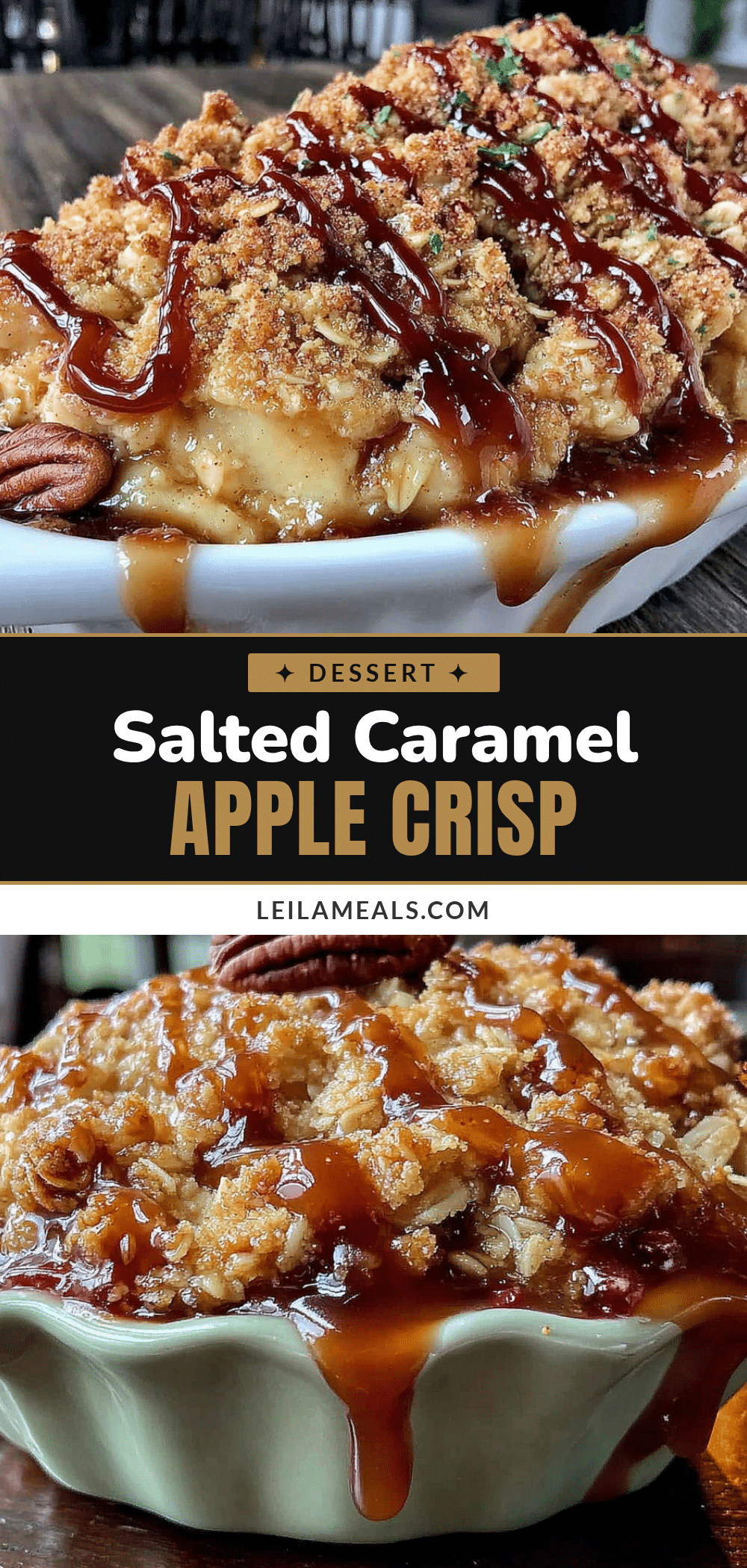 Salted caramel apple crisp recipe