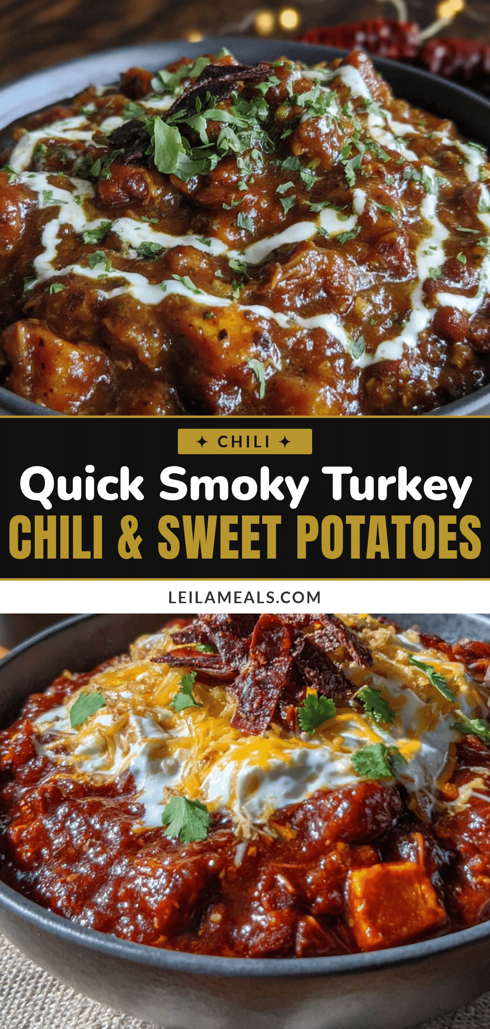 smoky turkey chili with sweet potatoes recipe