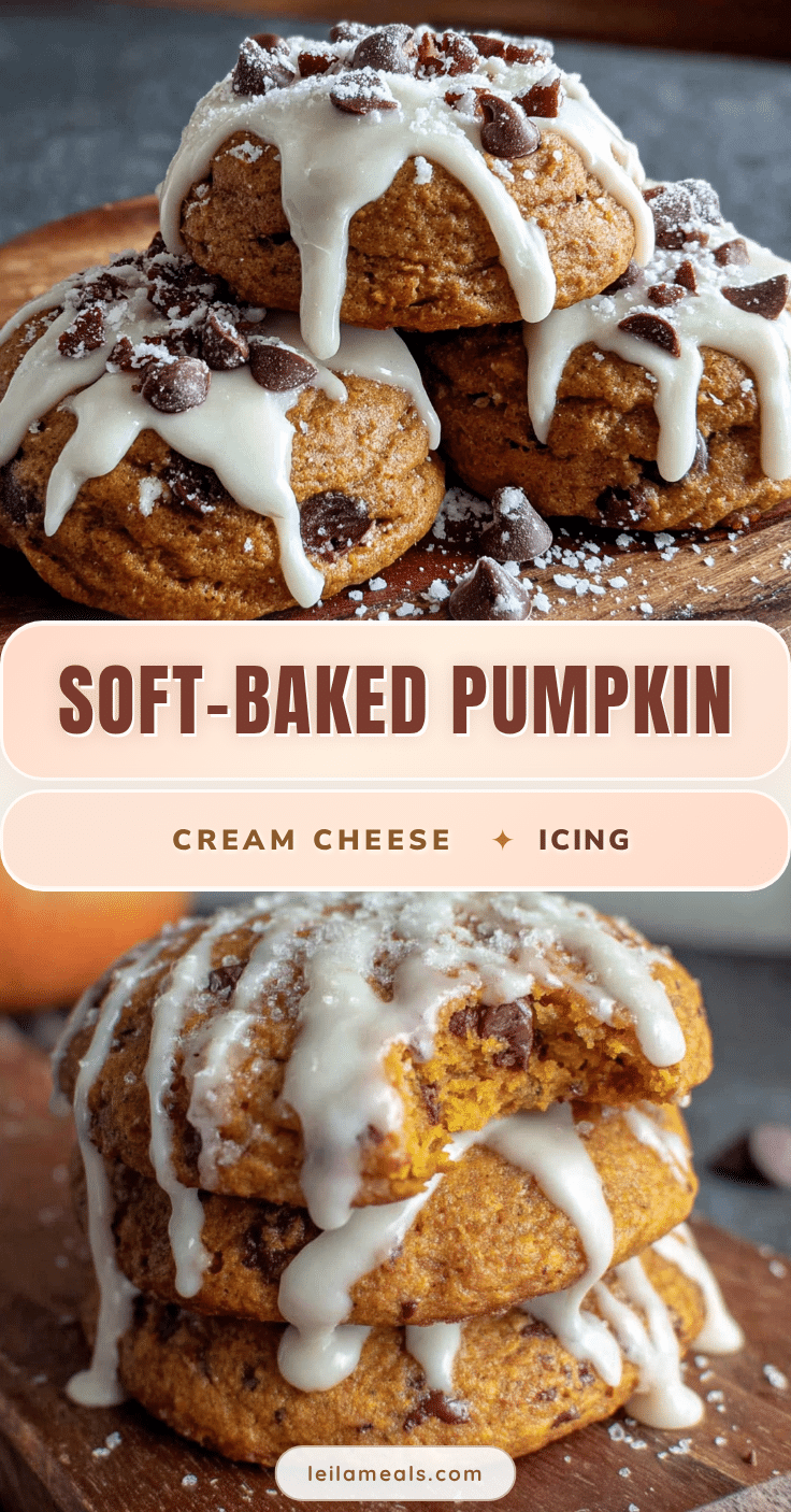 soft-baked pumpkin cookies with cream cheese icing recipe