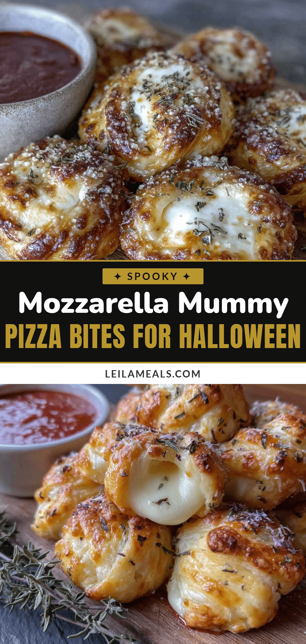 spooky mozzarella mummy pizza bites recipe