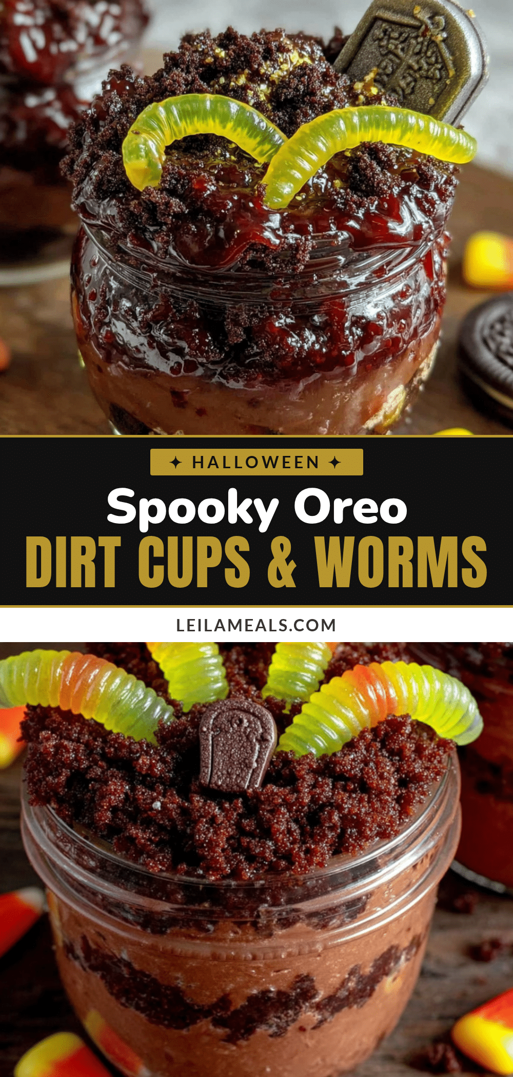 Spooky Oreo Dirt Cups recipe