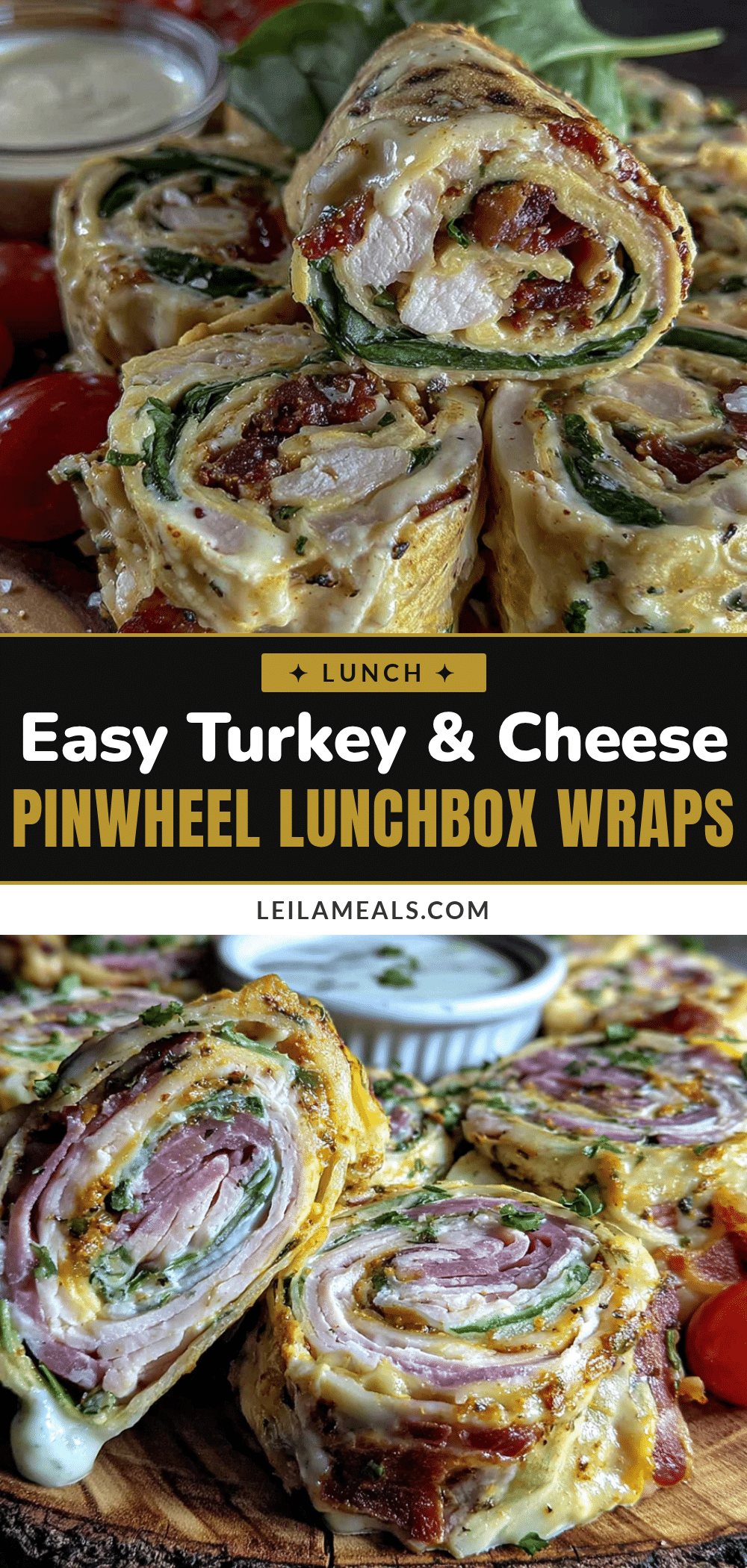 turkey and cheese pinwheel wraps recipe