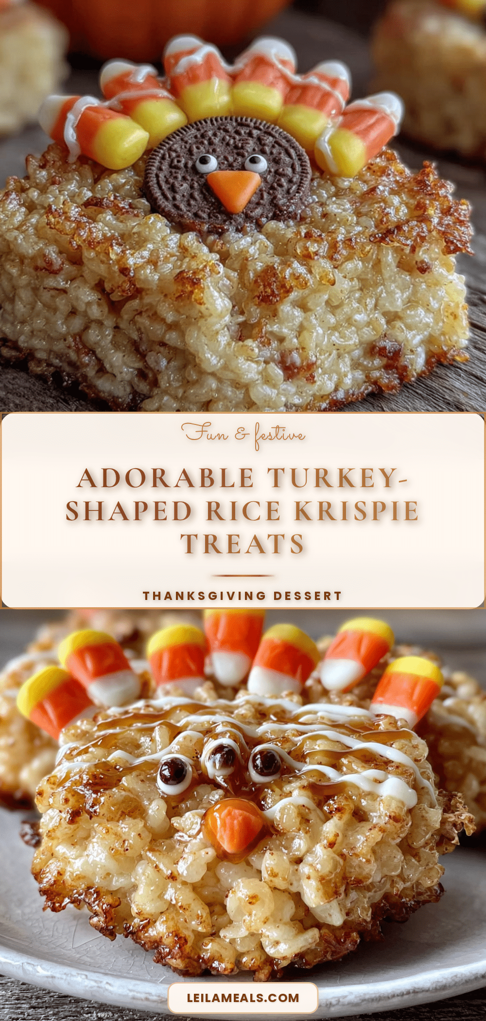 Turkey-Shaped Rice Krispie Treats recipe
