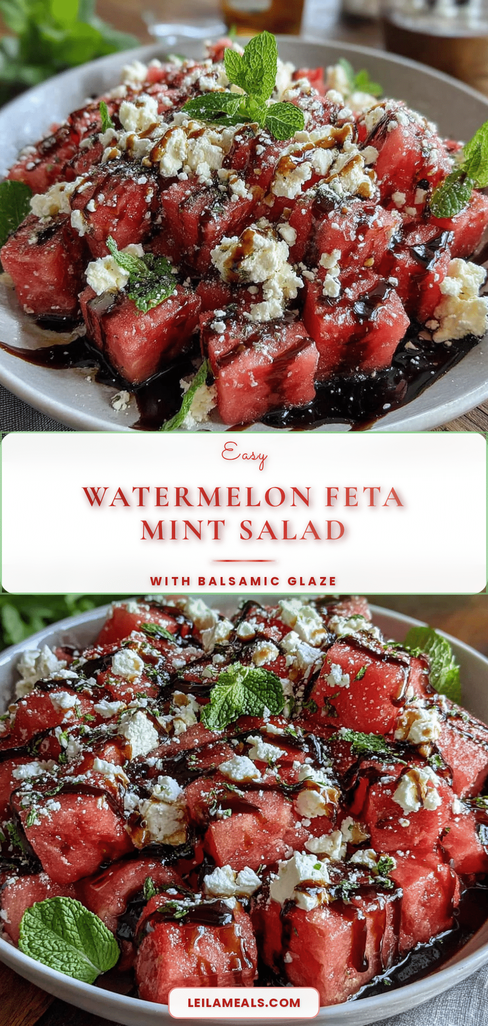 watermelon feta mint salad with balsamic glaze recipe